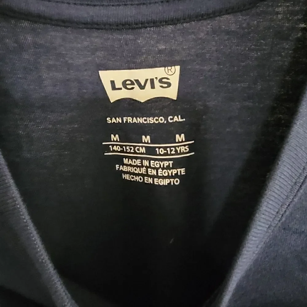 Levi’s crew neck boy tee shirt cotton navy NWT